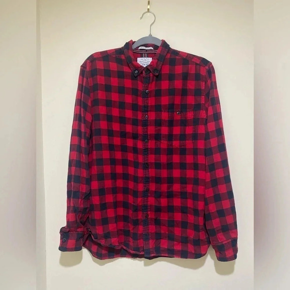 On The  Road Black 100% Cotten Black and Red Flannel men’s Shirt size medium - Picture 1 of 12